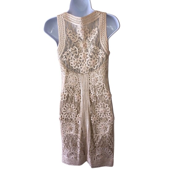 Sue Wong Nocturne Beaded Sequin Ivory Sheath Dress Wedding Cocktail Size 4 - Picture 4 of 13